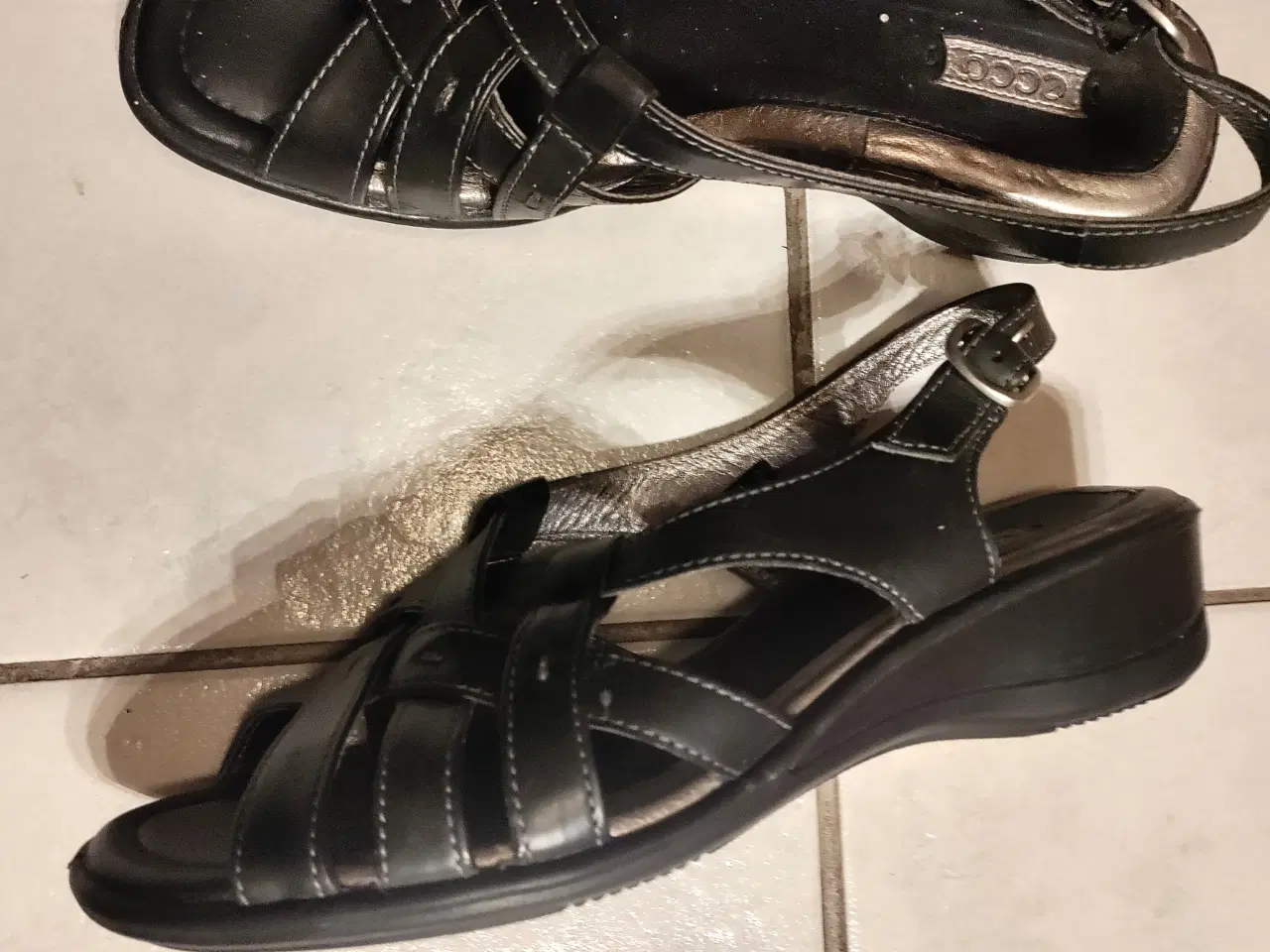 Billede 2 - Ecco Flettede Læder Sandaler