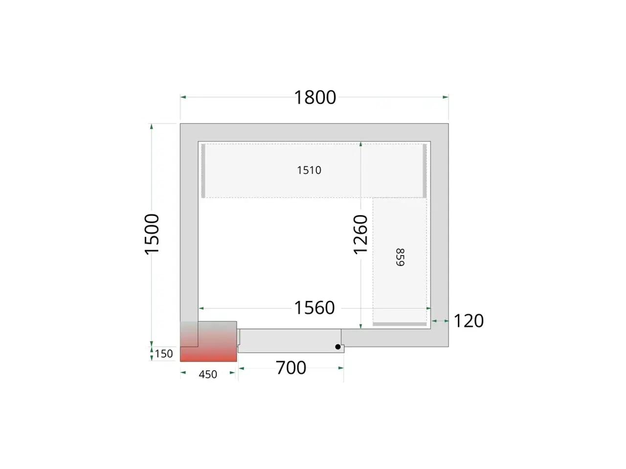 Billede 2 - Tefcold Fryserum – 1800 x 1500 x 2200 mm