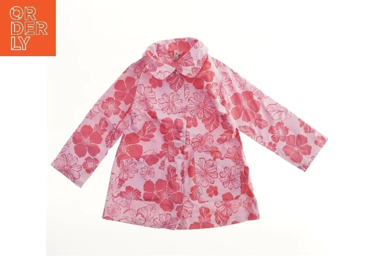 Billede 1 - Blomstret regnfrakke til børn (str. 98)