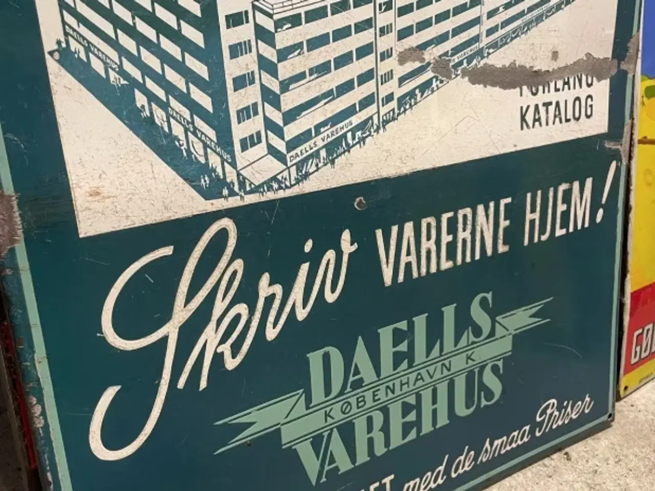 Billede 3 - Emaljeskilt stationsskilt 60x60 daells varehus