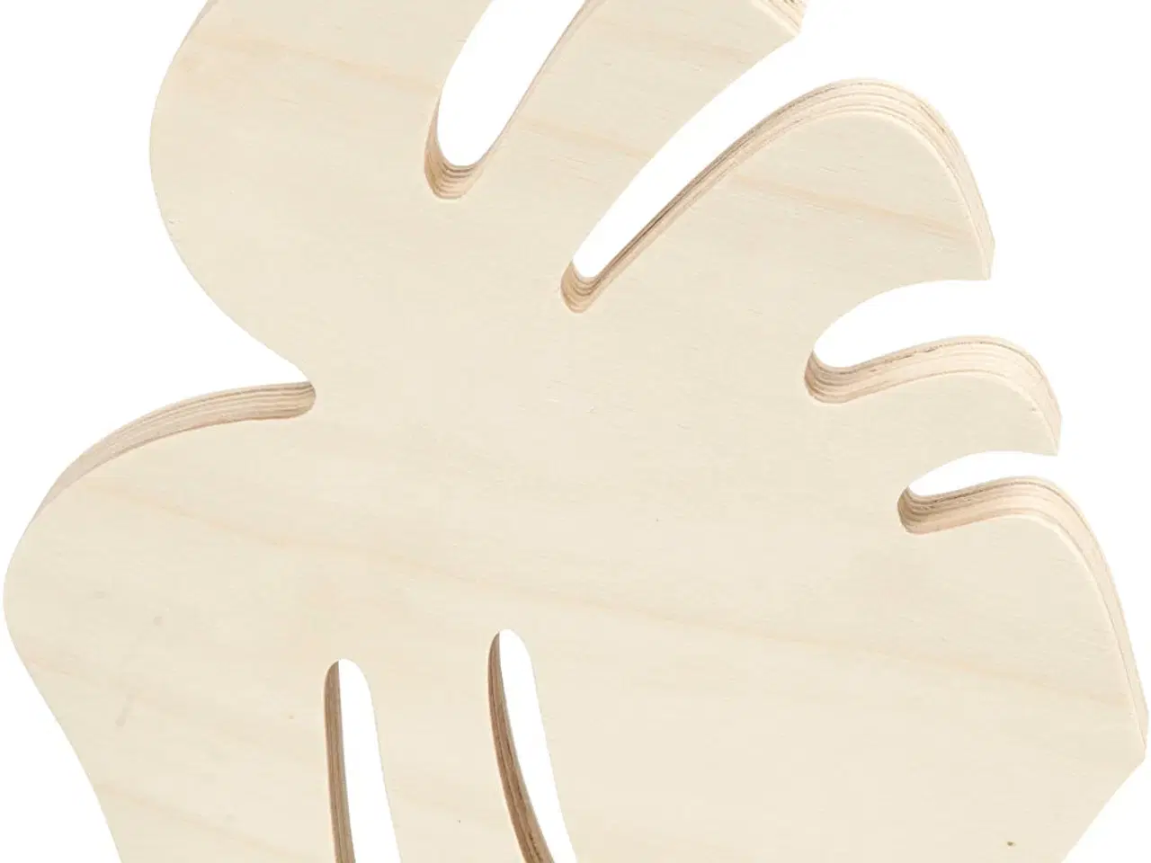 Billede 1 - Dekorativt Monstera Blad i Lyst Træ - 19x20 cm