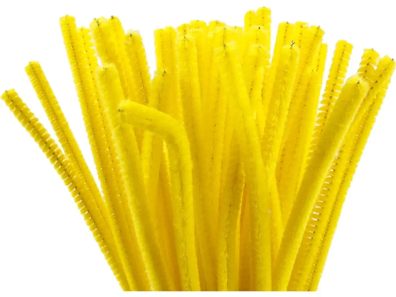Billede 1 - Chenille, L: 30 cm, tykkelse 6 mm, gul, 50stk./ 1 pk.