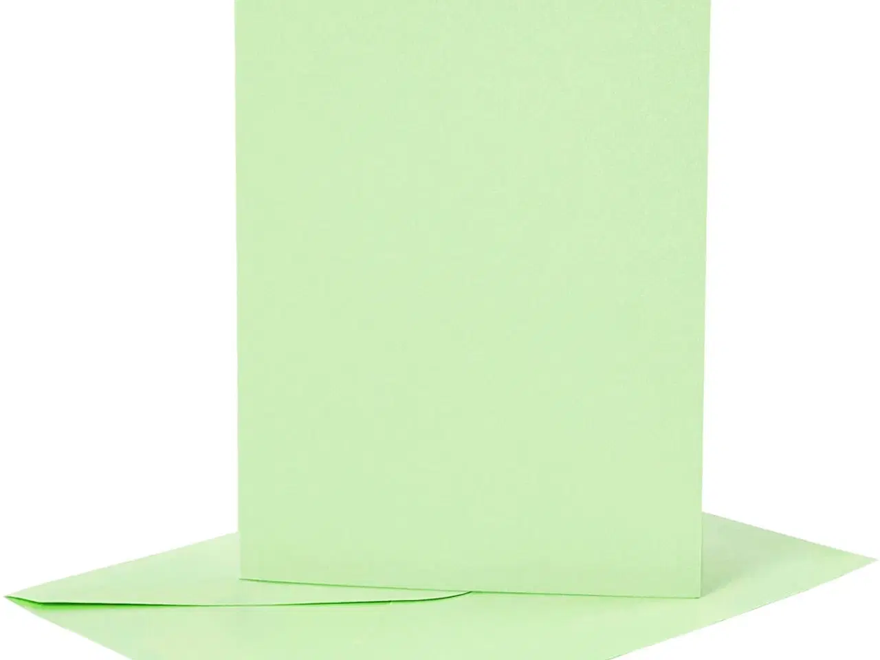 Billede 1 - Lys Grøn Kort og Kuverter - 6 Sæt, 10,5x15 cm