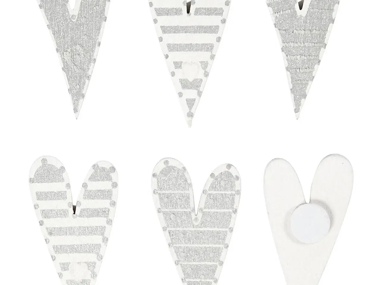 Billede 1 - Aflange Hjerter Stickers - 8 stk. i Træ, 25x45 mm
