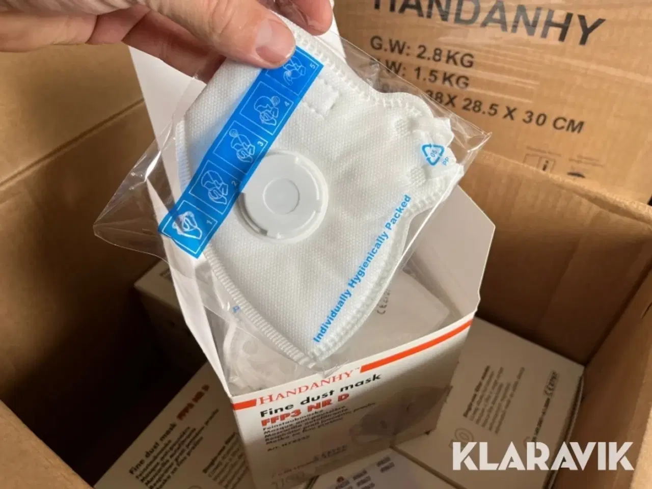 Billede 7 - Støv masker Handanhy FFP3 NR D 3 kasser af 12 æsker