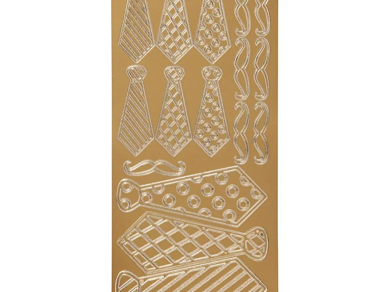 Billede 1 - Stickers, slips, ark 10x23 cm, guld, 1 ark