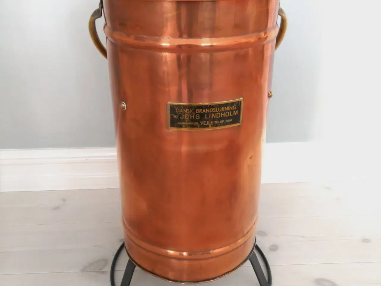 Billede 1 - Brandslukker Kobber - Retro - på stativ