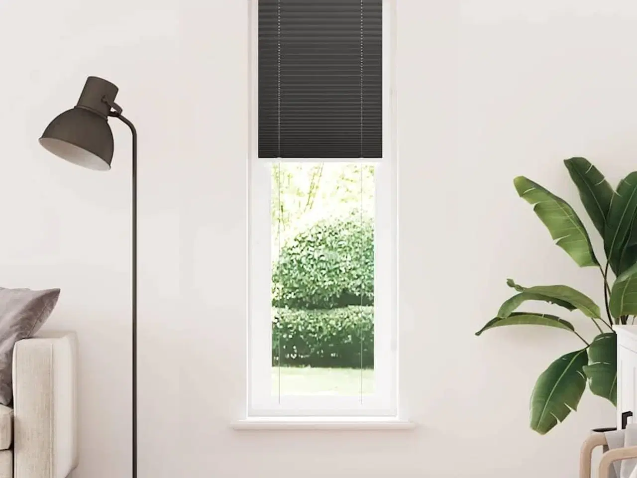 Billede 2 - Plisségardin Sort 65x200 cm Stofbredde 64,4 cm Polyester