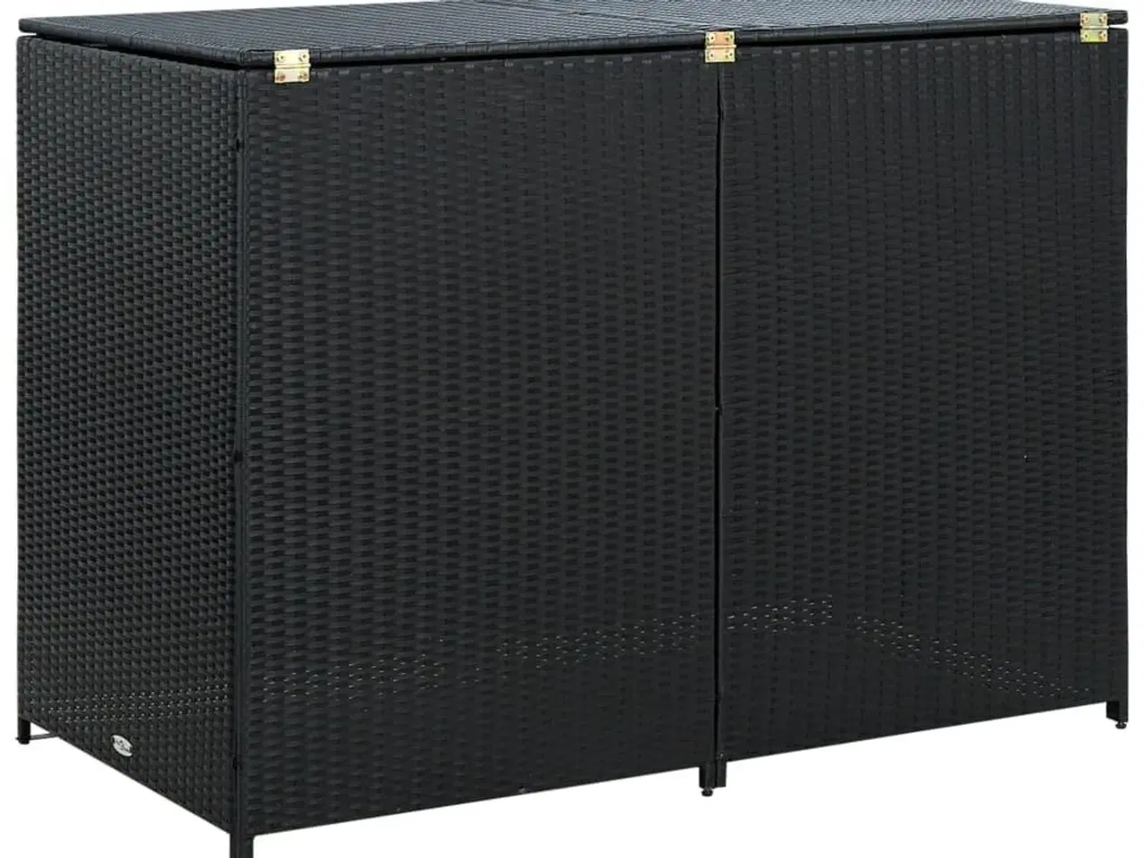 Billede 4 - Dobbelt skraldespandsskjuler polyrattan sort 148 x 80 x 111 cm