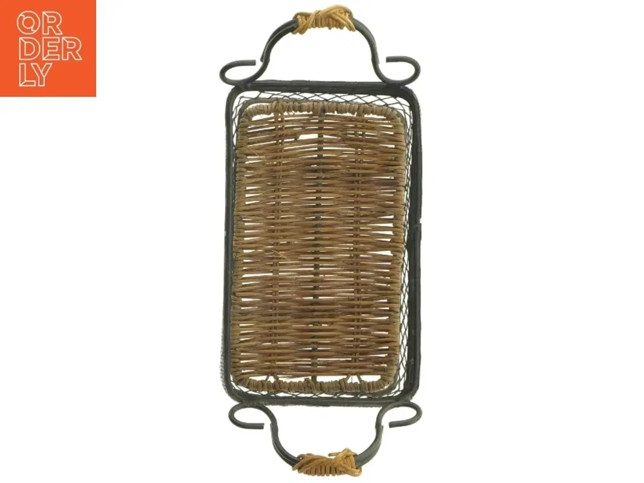 Billede 2 - Metalkurv med håndtag og flet (str. 21 x 13 cm)