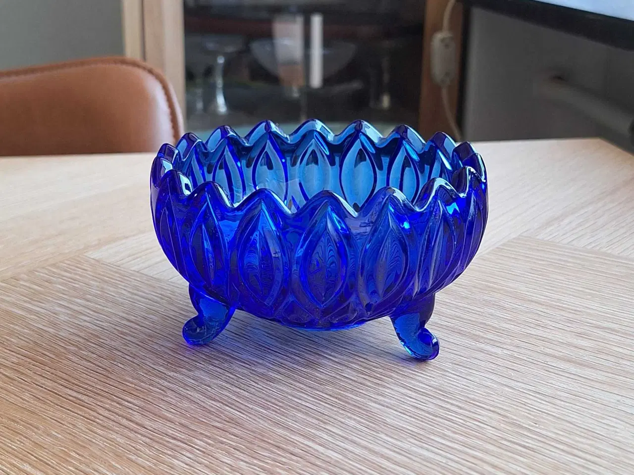 Billede 1 - Blå glasskål 