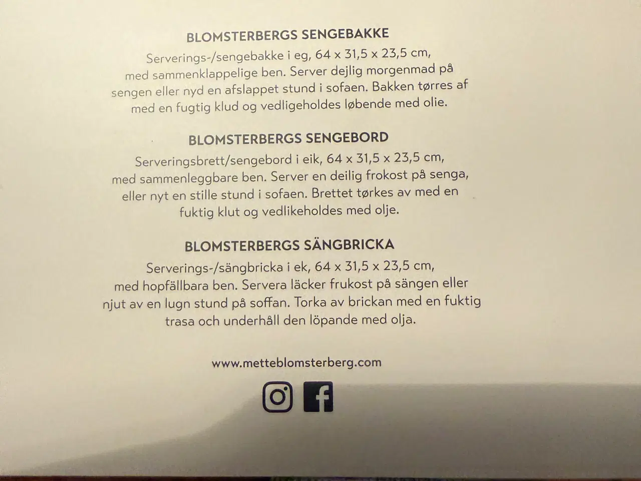 Billede 2 - Sengebakke bord