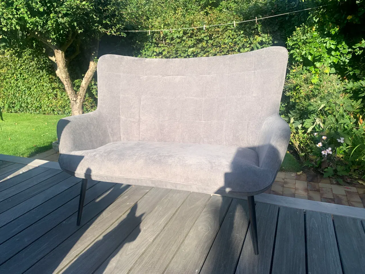 Billede 1 - Sofa grå fløjl 2prs
