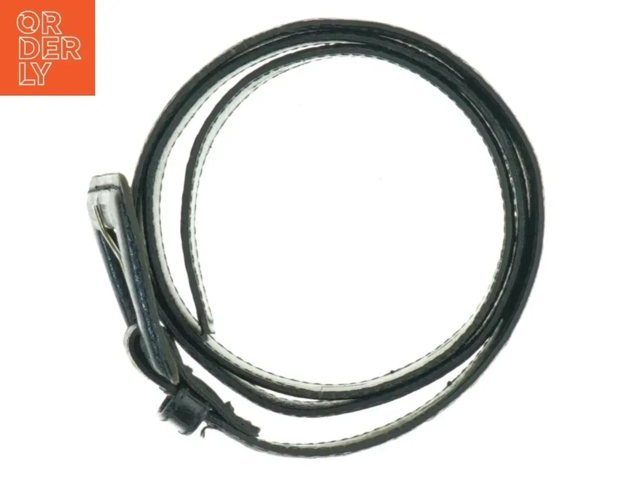 Billede 2 - Bredt, sort læderbælte (str. 72 cm - første hul)