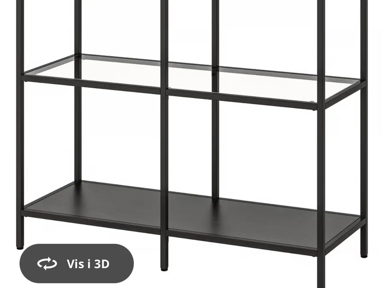 Billede 1 - Sort reol fra IKEA med Hylder