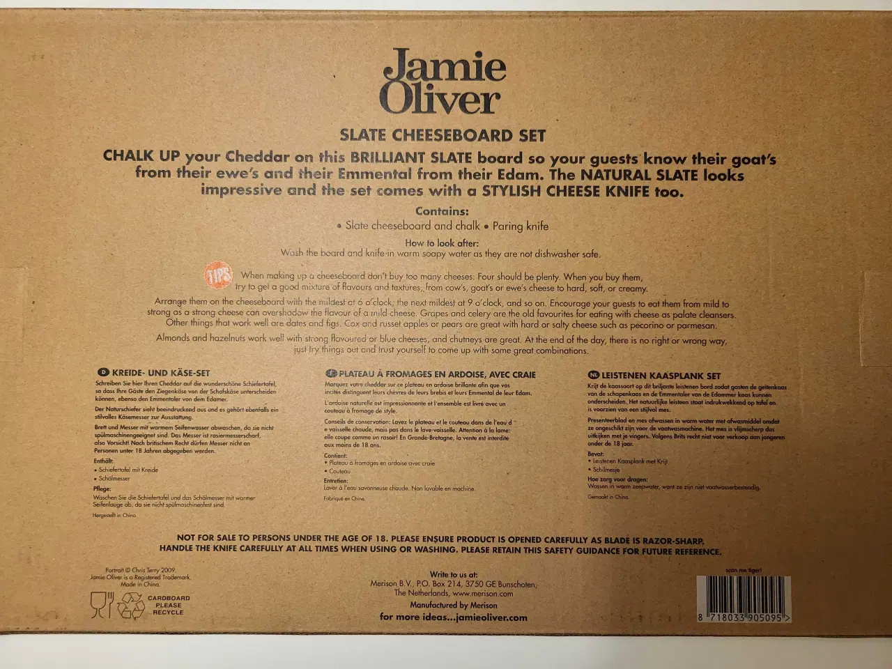 Billede 3 - Skærebræt kniv og kridt medfølger