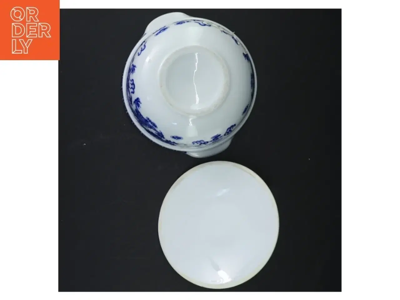 Billede 6 - Porcelænsskål med blåt mønster og låg (str. Ø 17 cm)