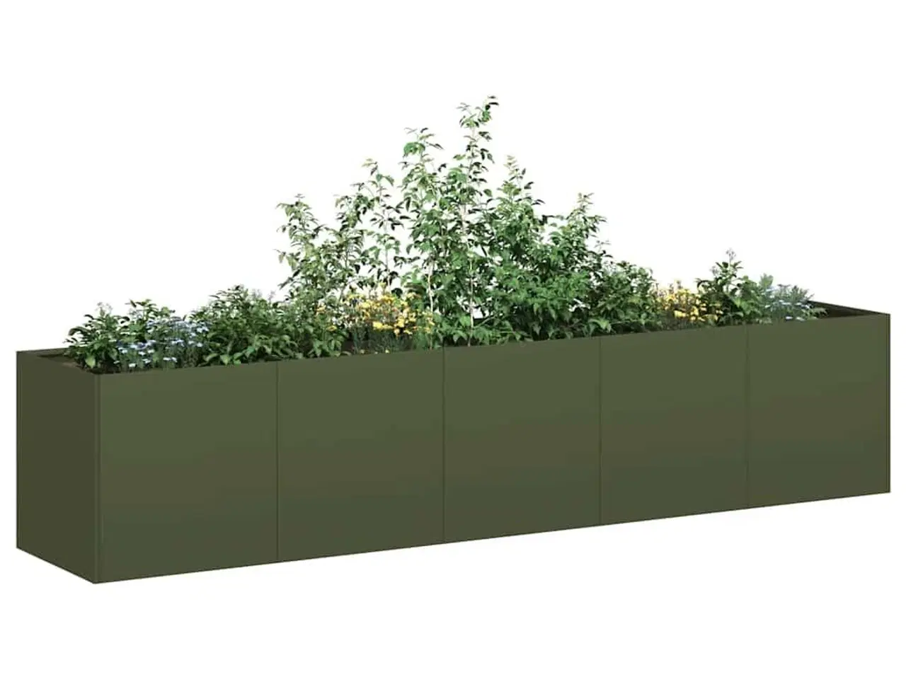 Billede 1 - Plantekasse olivengrøn 200x40x40 cm koldvalset stål