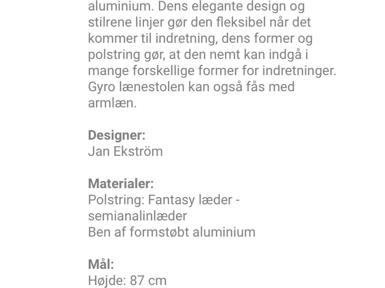 Billede 3 - Design stol GURO lænestol