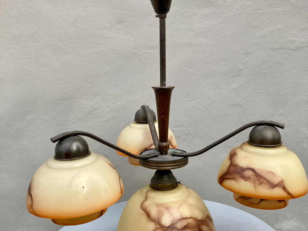 Billede 3 - Flot 1920-30’er Art Deco Stor 3 armet lysekrone Ar