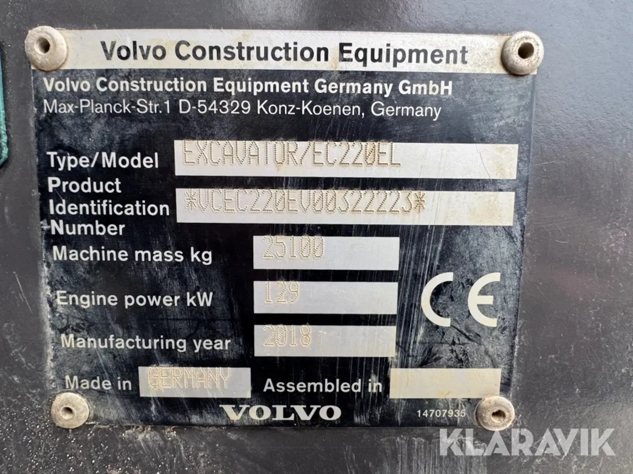 Billede 5 - Gravemaskine Volvo Excavator/EC220EL