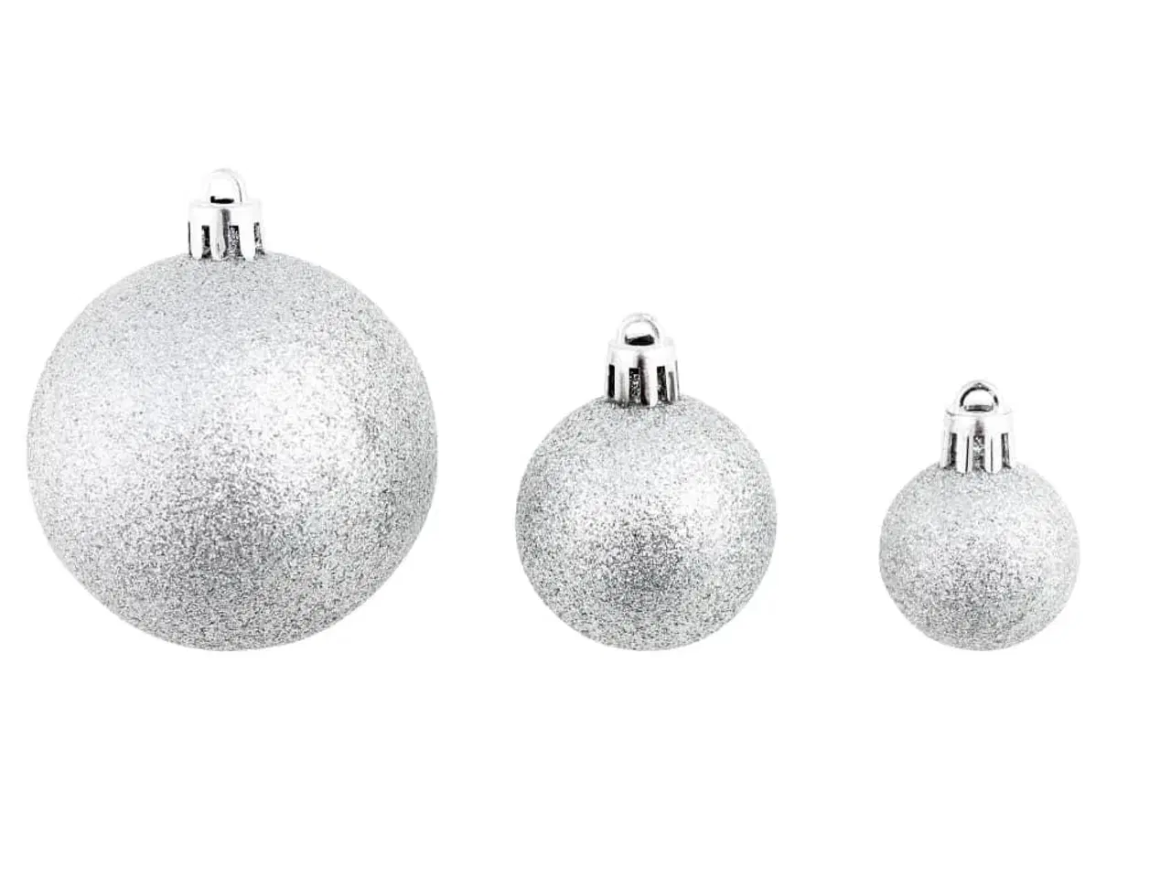 Billede 4 - Julekuglesæt 100 stk. 3/4/6 cm sølvfarvet