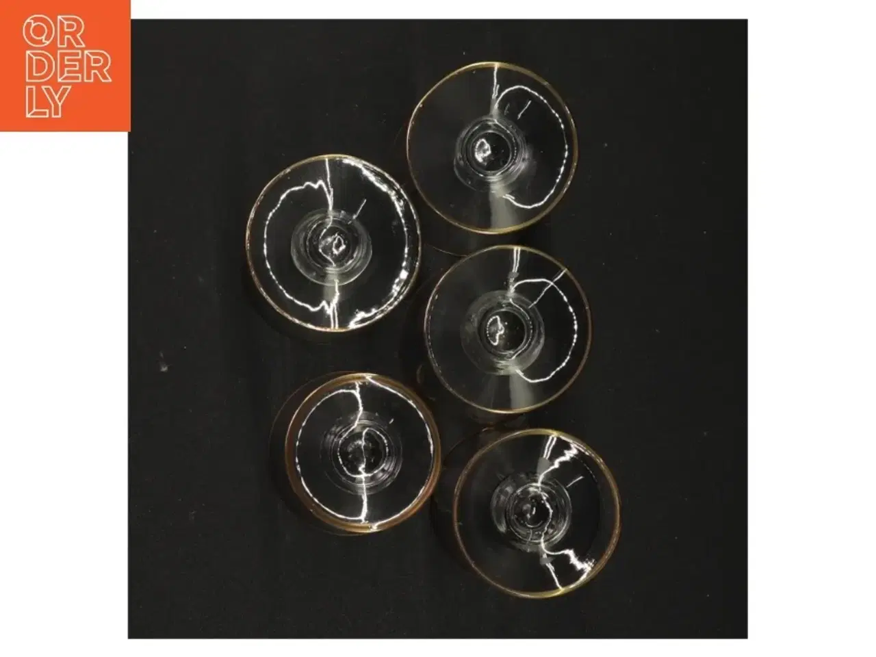 Billede 4 - Vintageglas med guldkant (str. 8 x 5 cm)