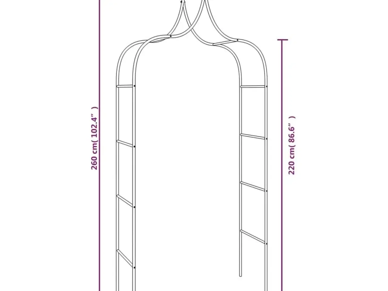 Billede 7 - Havebuer 2 stk. 120x38x260 cm stål sort