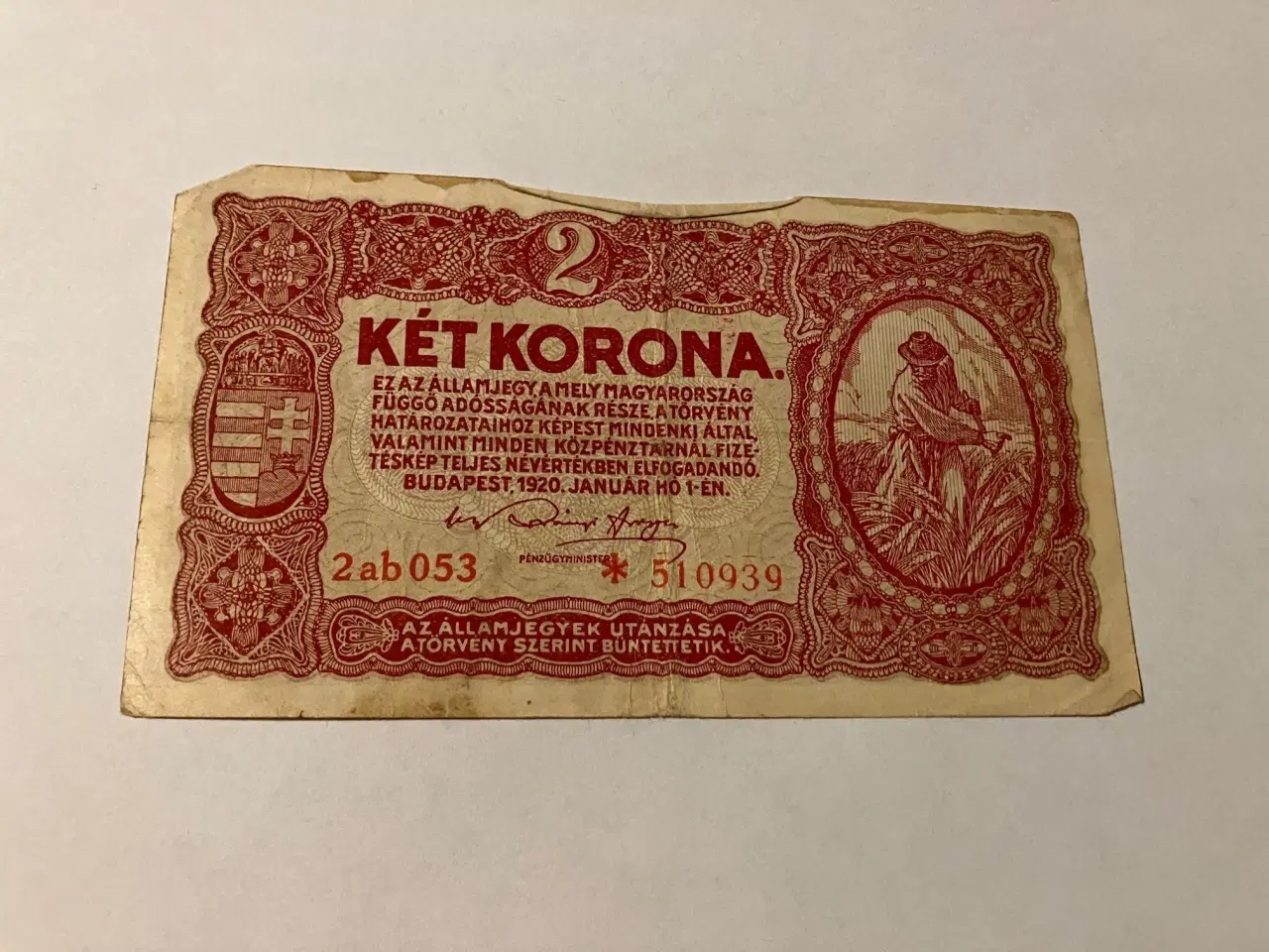 Billede 1 - 2 Korona 1920 Hungary