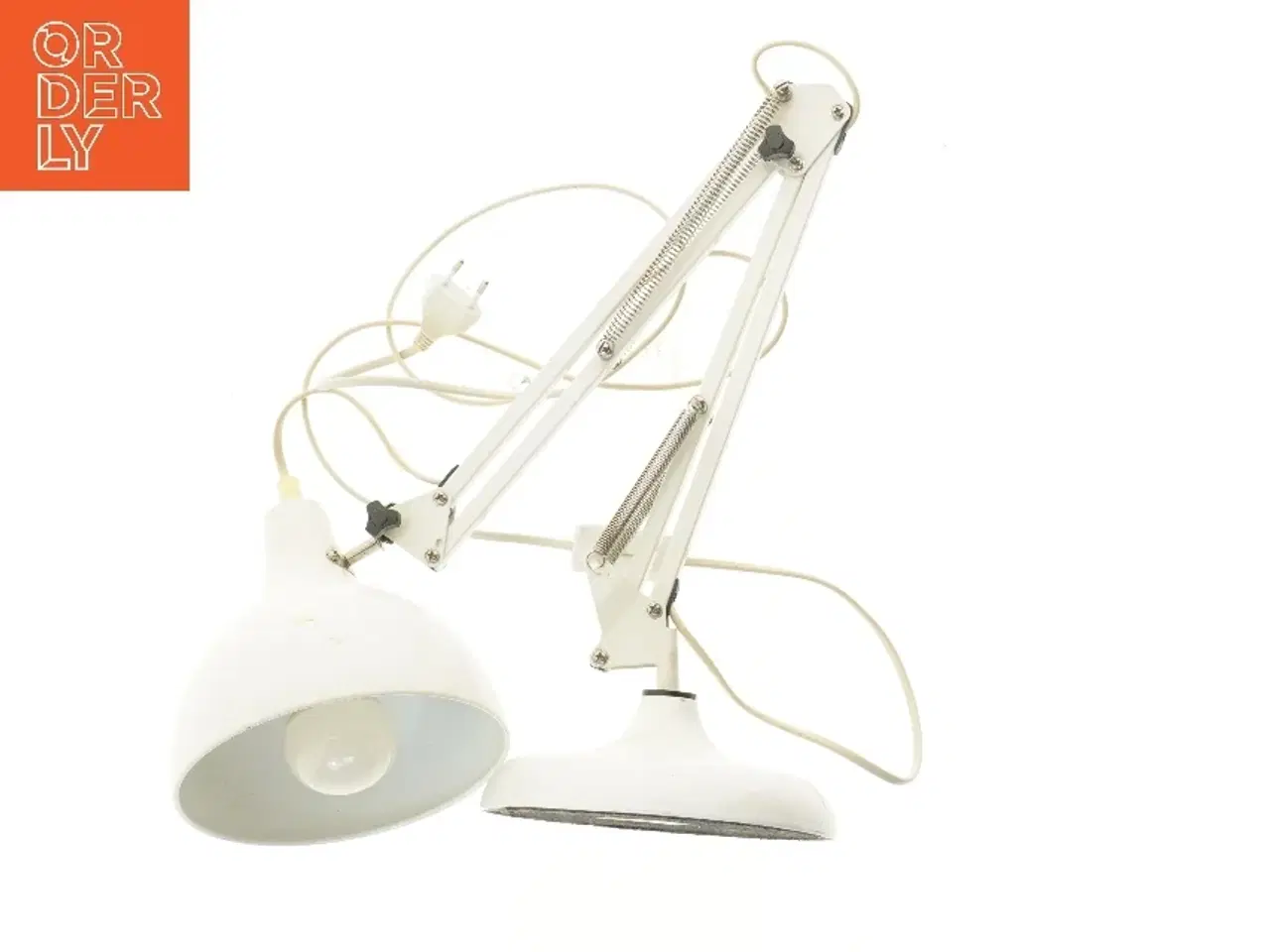 Billede 2 - Hvid bordlampe med justerbar arm (str. 80 cm)