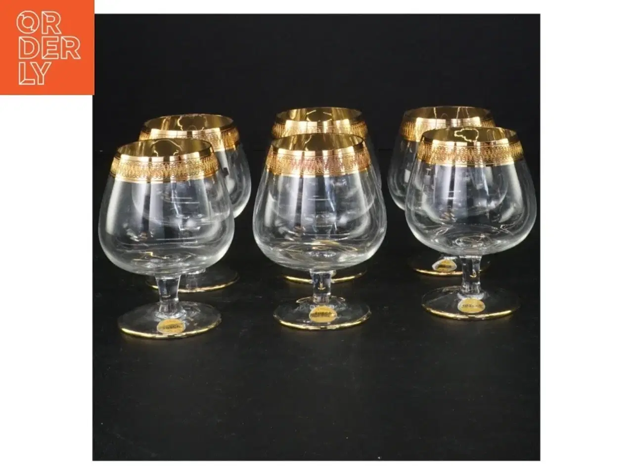 Billede 1 - Vintage cognacglas med guldkant fra Lyngby (str. 8 komma 5 x 6 cm)