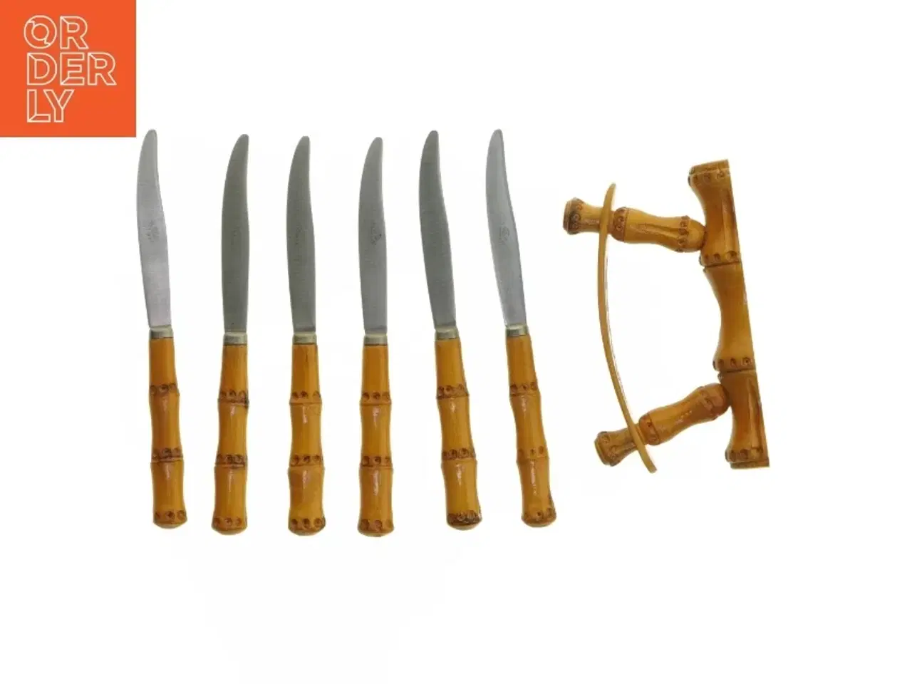 Billede 2 - Sæt med bambusknive og holder (str. 17 cm)