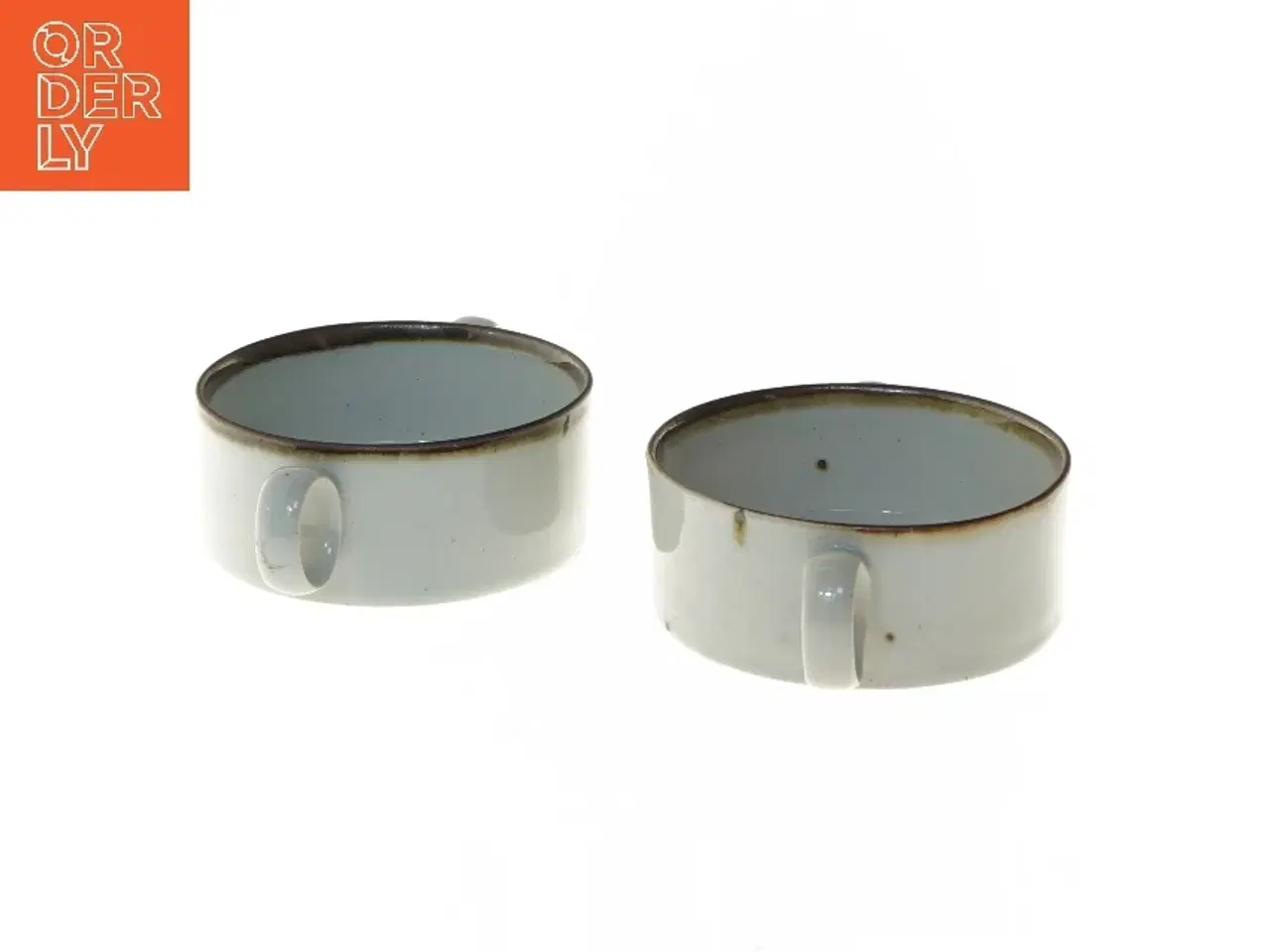 Billede 4 - Sæt af to hvide suppeskåle med håndtag fra Dansk (str. Ø 12x5 cm)