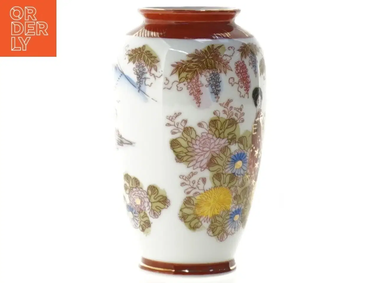 Billede 5 - Dekoreret porcelænsvase (str. 12,5 x 7,5 cm)
