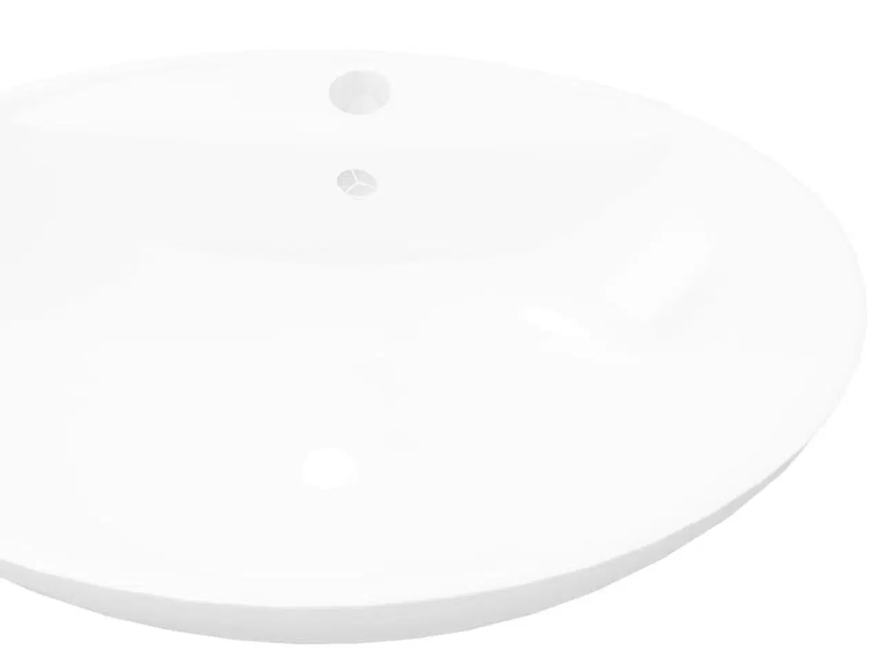 Billede 4 - Luksuriøs håndvask med overløbshul og afløbshul oval keramik