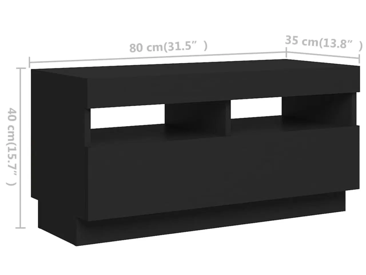 Billede 9 - Tv-skab med LED-lys 180x35x40 cm sort