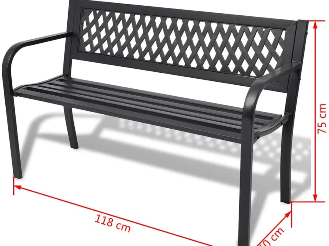 Billede 4 - Havebænk 118 cm stål sort