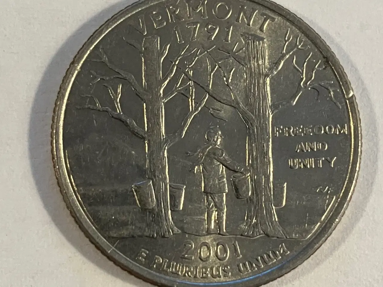 Billede 1 - Quarter Dollar USA Vermont 2001