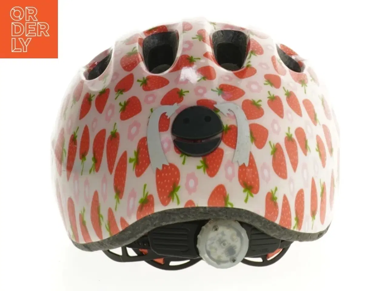 Billede 2 - Børnehjelm med jordbærmotiv fra Abus (str. 24 cm)