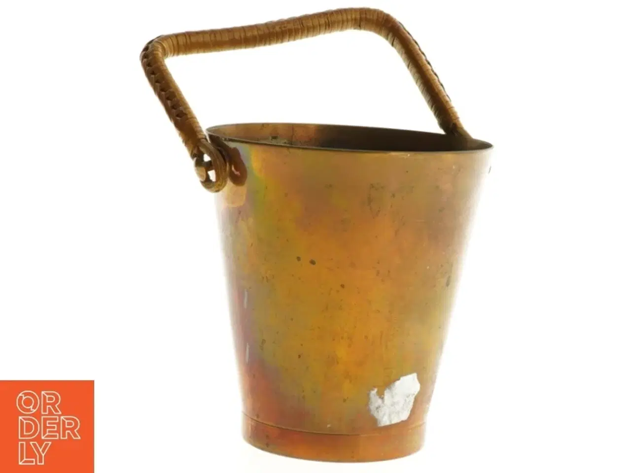 Billede 3 - Gammel kobberspand med flettet hank (str. 12 x 12 cm)