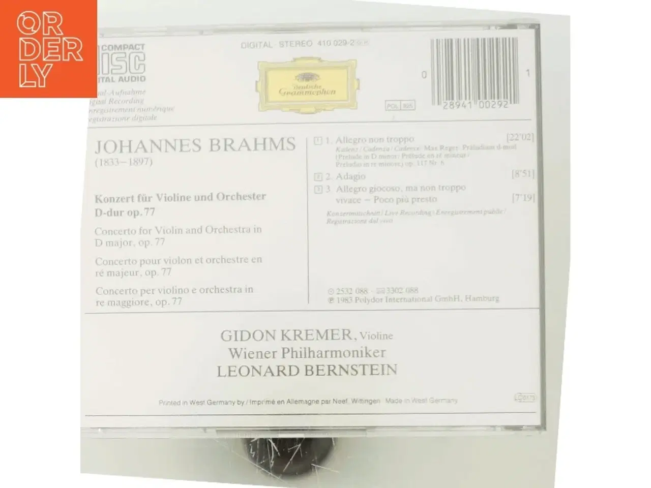Billede 3 - JOHANNES BRAHMS - Violinkonzert: Violin Concerto med Gidon Kremer (DVD)