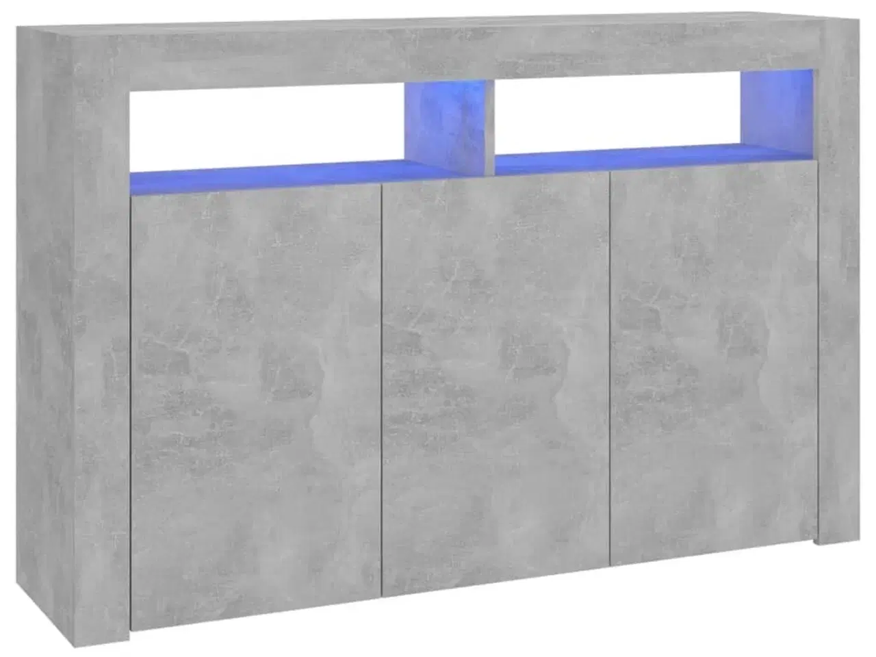 Billede 2 - Skænk med LED-lys 115,5x30x75 cm betongrå