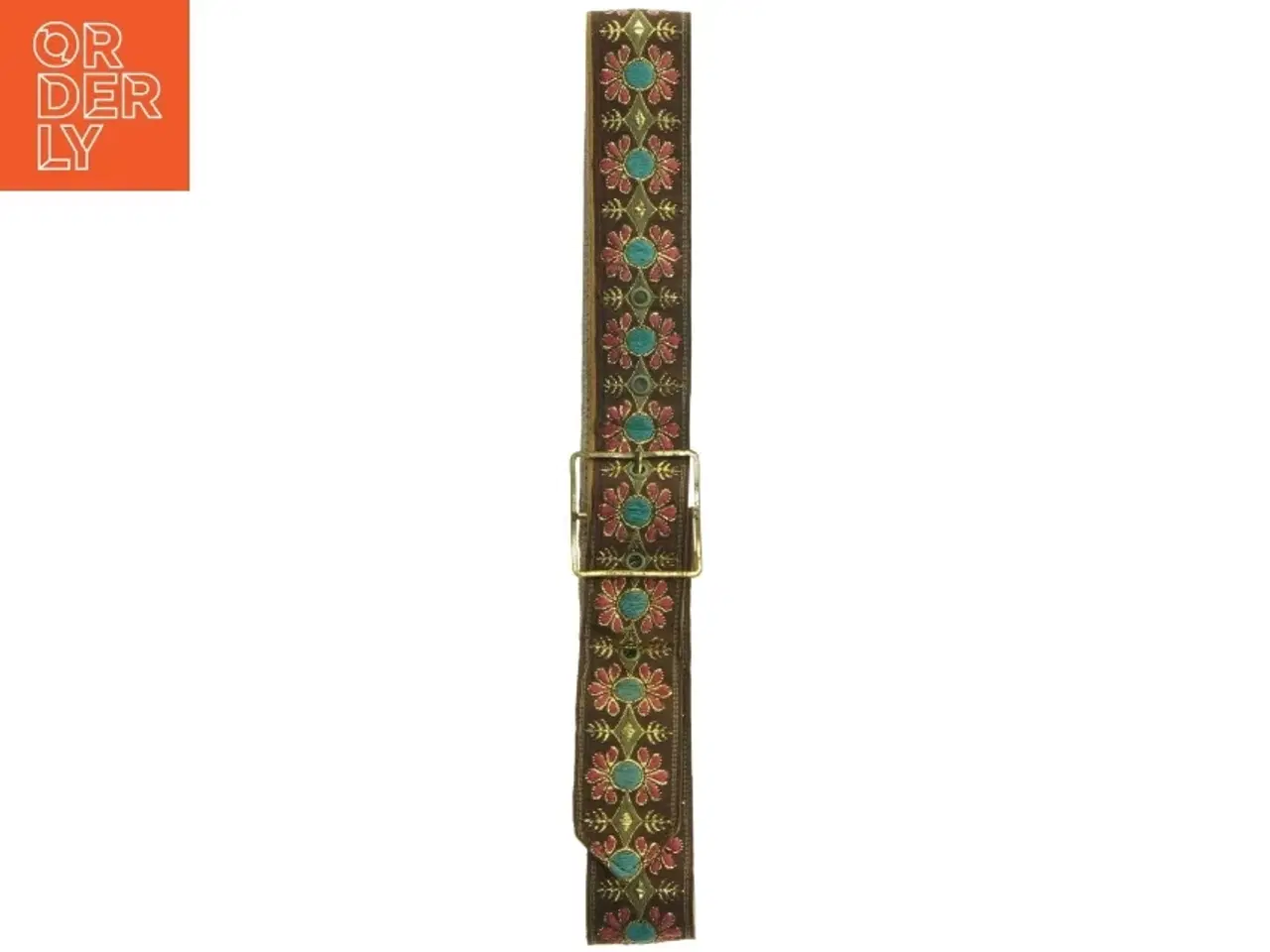 Billede 2 - Broderet læderbælte (str. 85 cm)