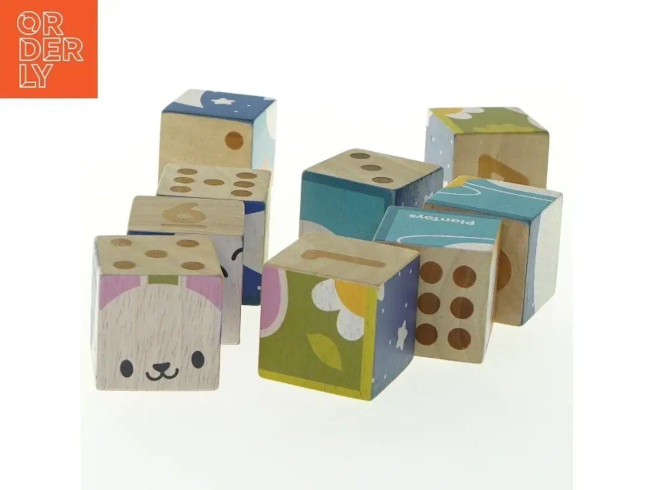 Billede 2 - Puslespil terninger fra PlanToys (str. 19x8x14 cm)