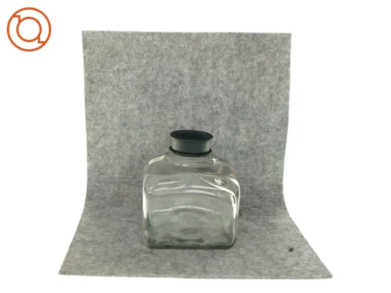 Billede 1 - Glaskrukke med sort låg fra Holmegaard