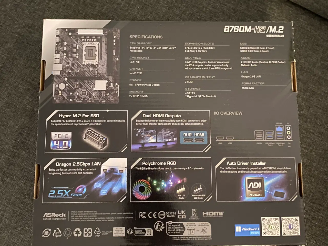 Billede 2 - ASROCK B760M-H2/M.2 + Intel Core I5 13400F