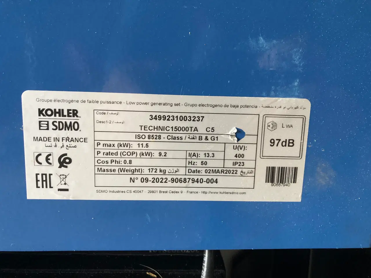 Billede 5 - Kohler generator 11,5kw