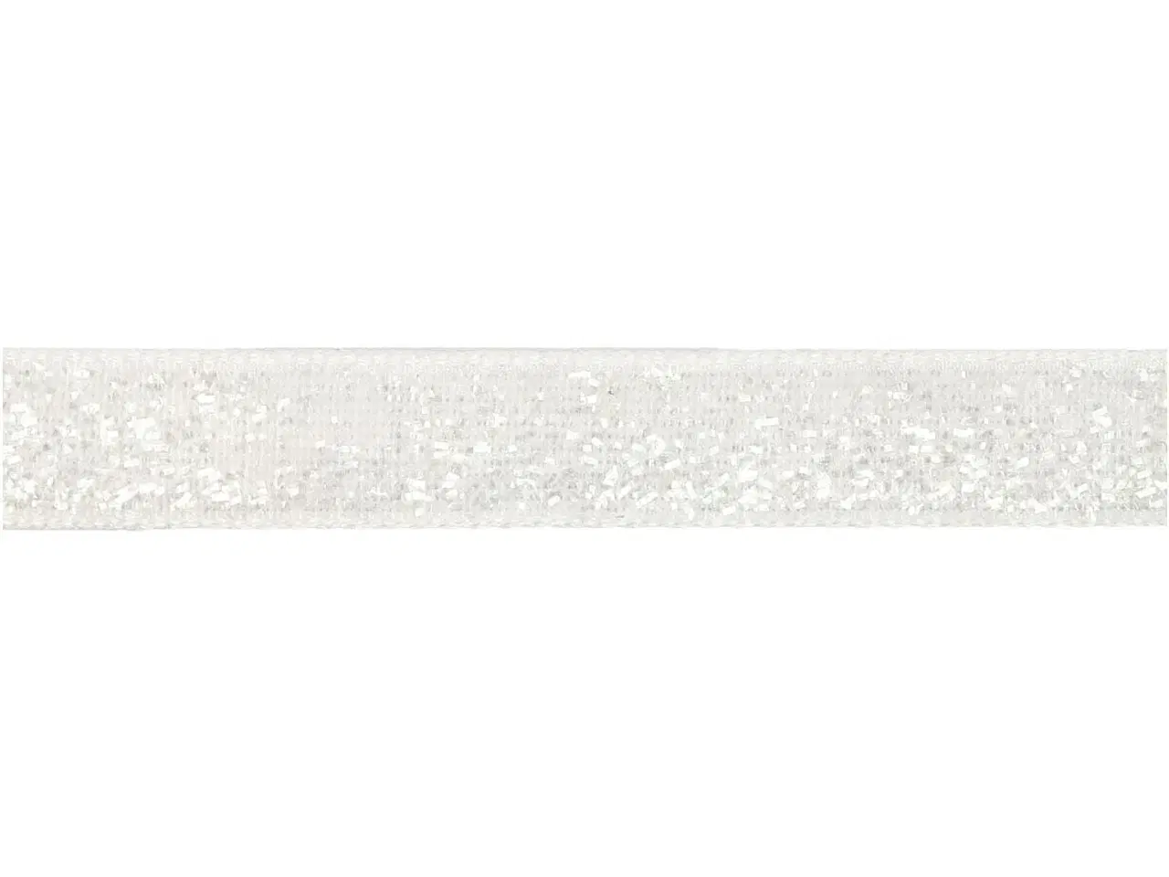 Billede 1 - Elegant hvid dekorationsbånd 10 mm x 5 m med glitter