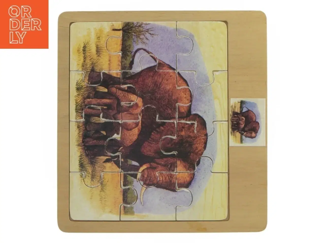 Billede 1 - Elefant-puslespil (str. 12 brikker)