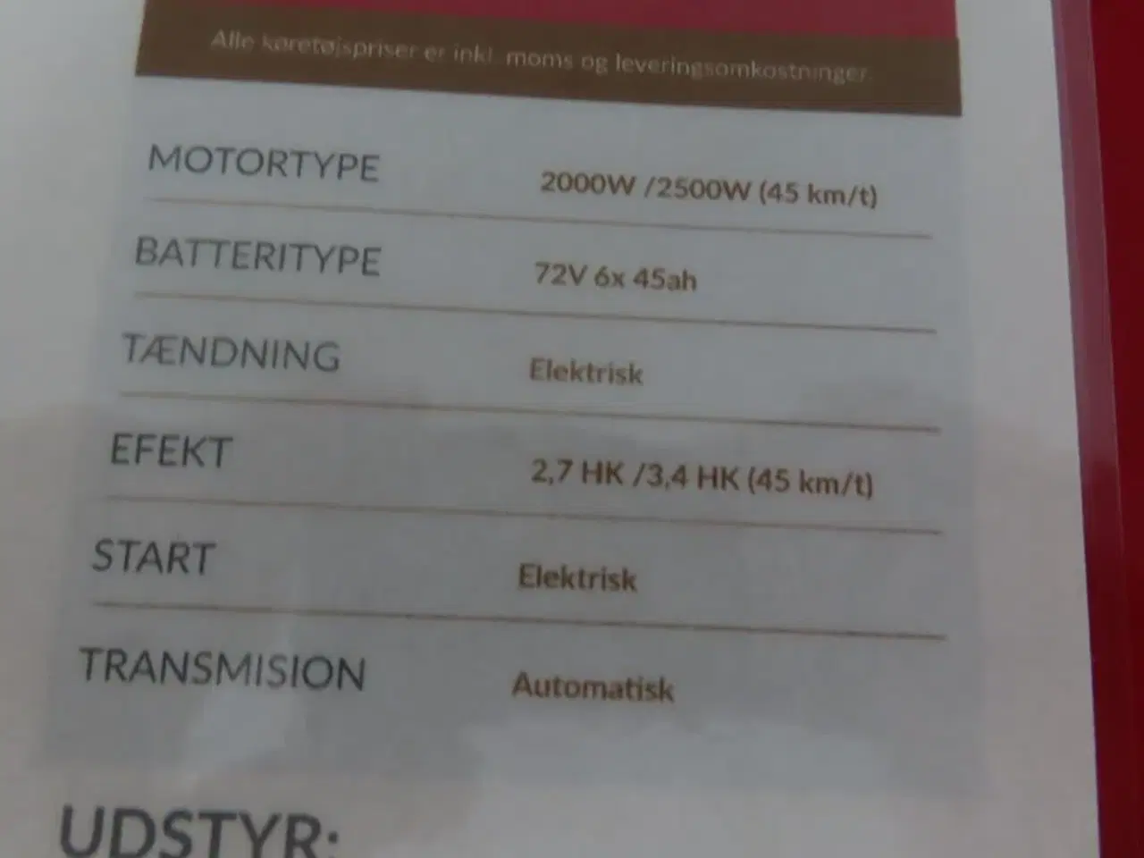 Billede 4 - 3-Hjulet elektrisk kabinescooter MOTOCR